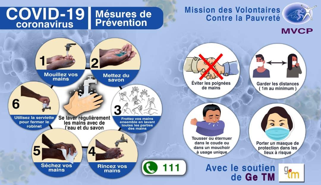 MVCP activites Actions face au covid 19 sensibilissation et distribution du materiel de protection COVID 19 A