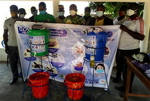MVCP activites Actions face au covid 19 sensibilissation et distribution du materiel de protection complet